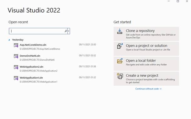 Connect To Visual Studio 2022 Community Edition and Create Your First Project